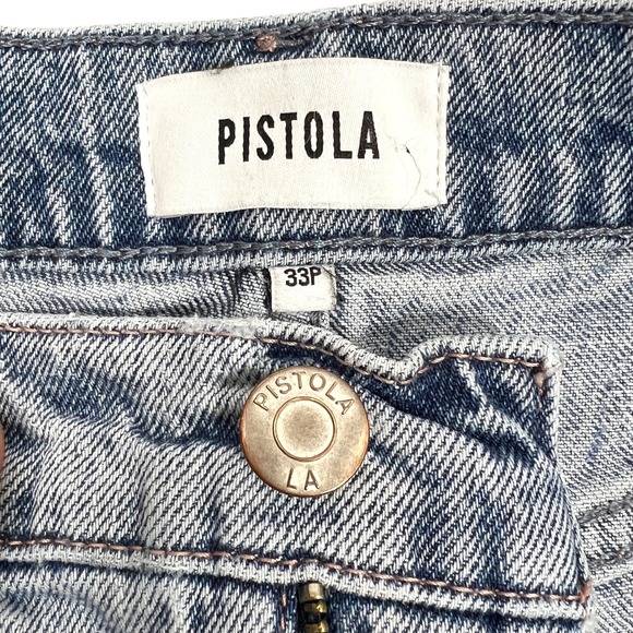 Pistola Lana High-Rise Ultra Wide Leg Jean Plus Sz 33" Petite Break Light Wash - Picture 4 of 14
